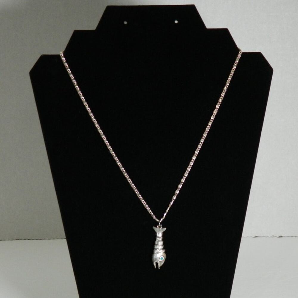 Articulated Japanese Fish Pendant on a Germany Chain Vintage